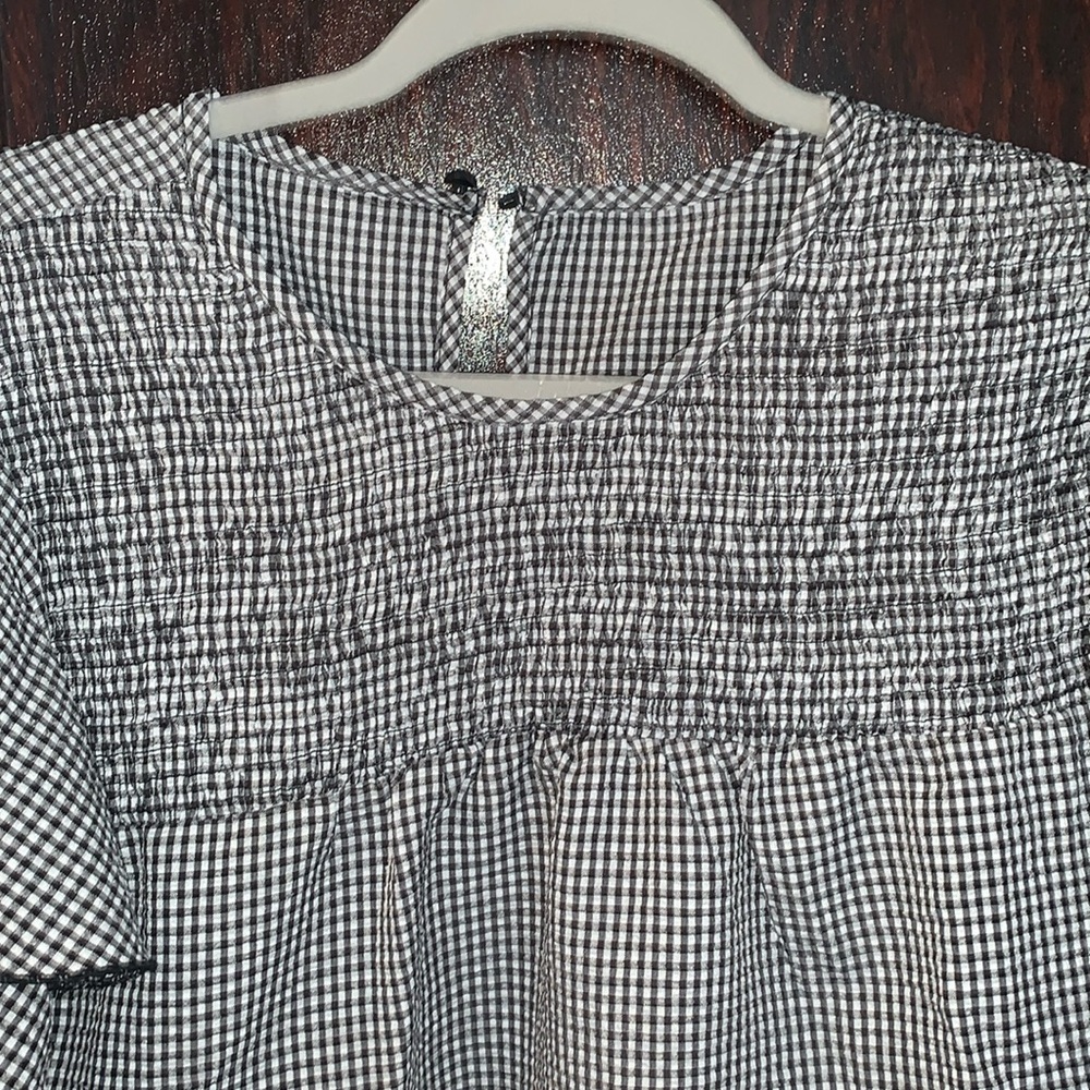 Women's Black and White Gingham Top - Picture 2 of 5